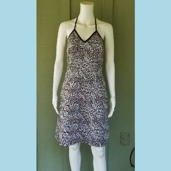 Ann Taylor Dresses & Skirts - ANN TAYLOR Brown White Print Cotton Halter Dress 0